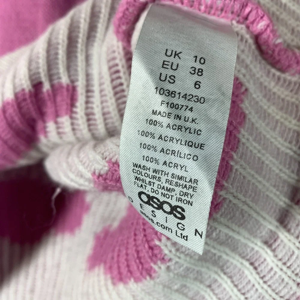 Asos‎ Chunky Sweater Women 6 Pink Clouds AOP Oversized Heavy Knit Made in UK - Picture 4 of 7